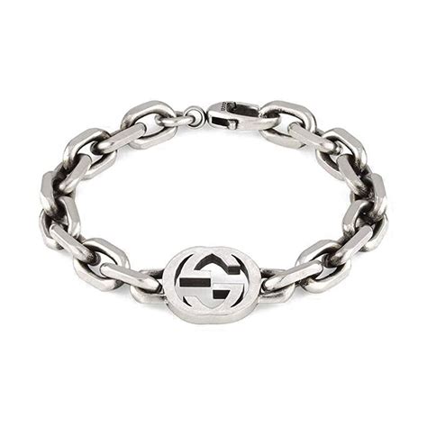 gucci link chain sterling silver|Gucci Interlocking G Silver Chain Bracelet .